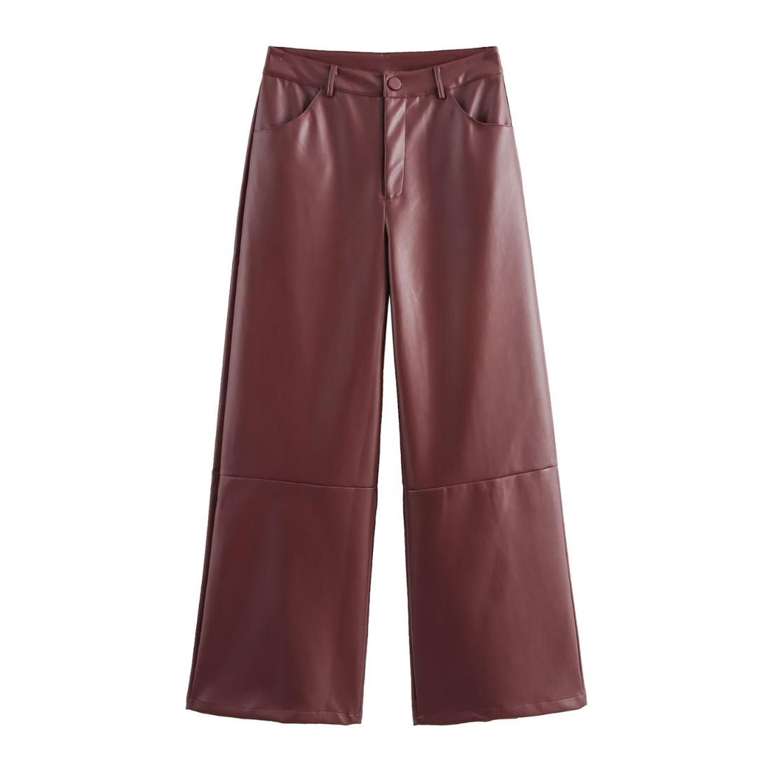 Kunstlederhose Burgundy Red
