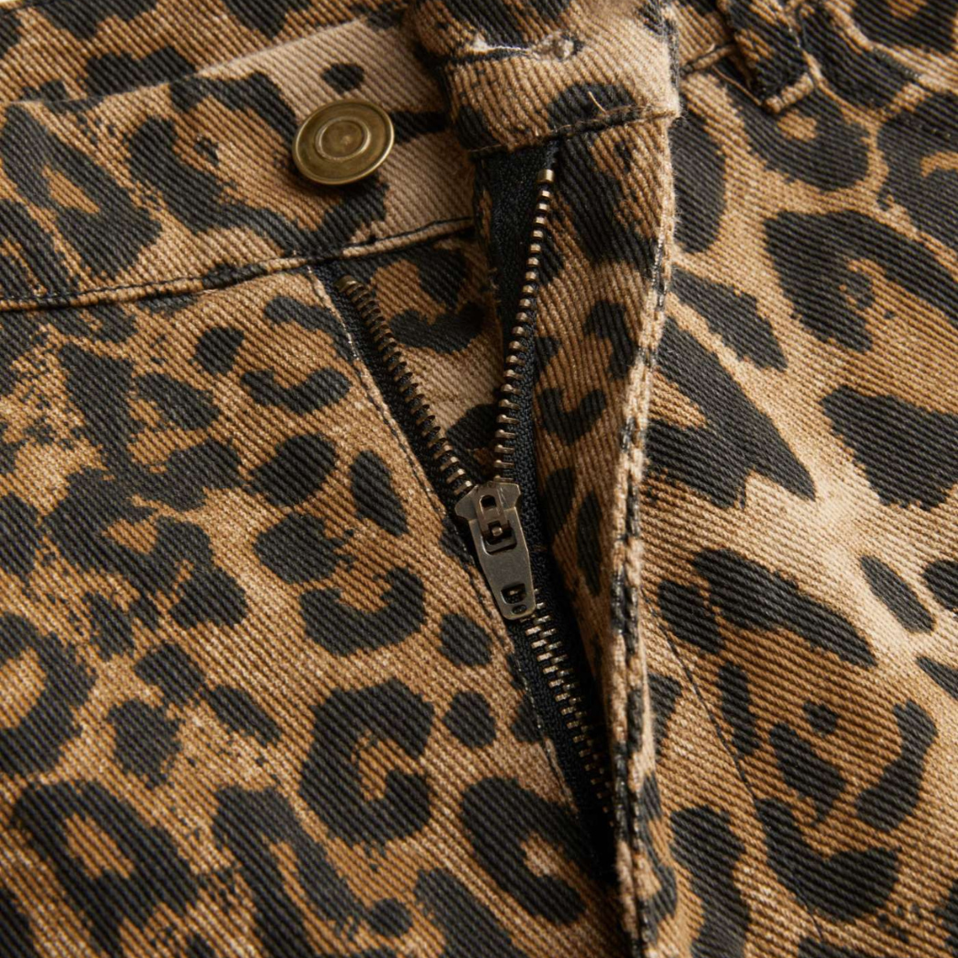 Leopard High-Waist Jeans