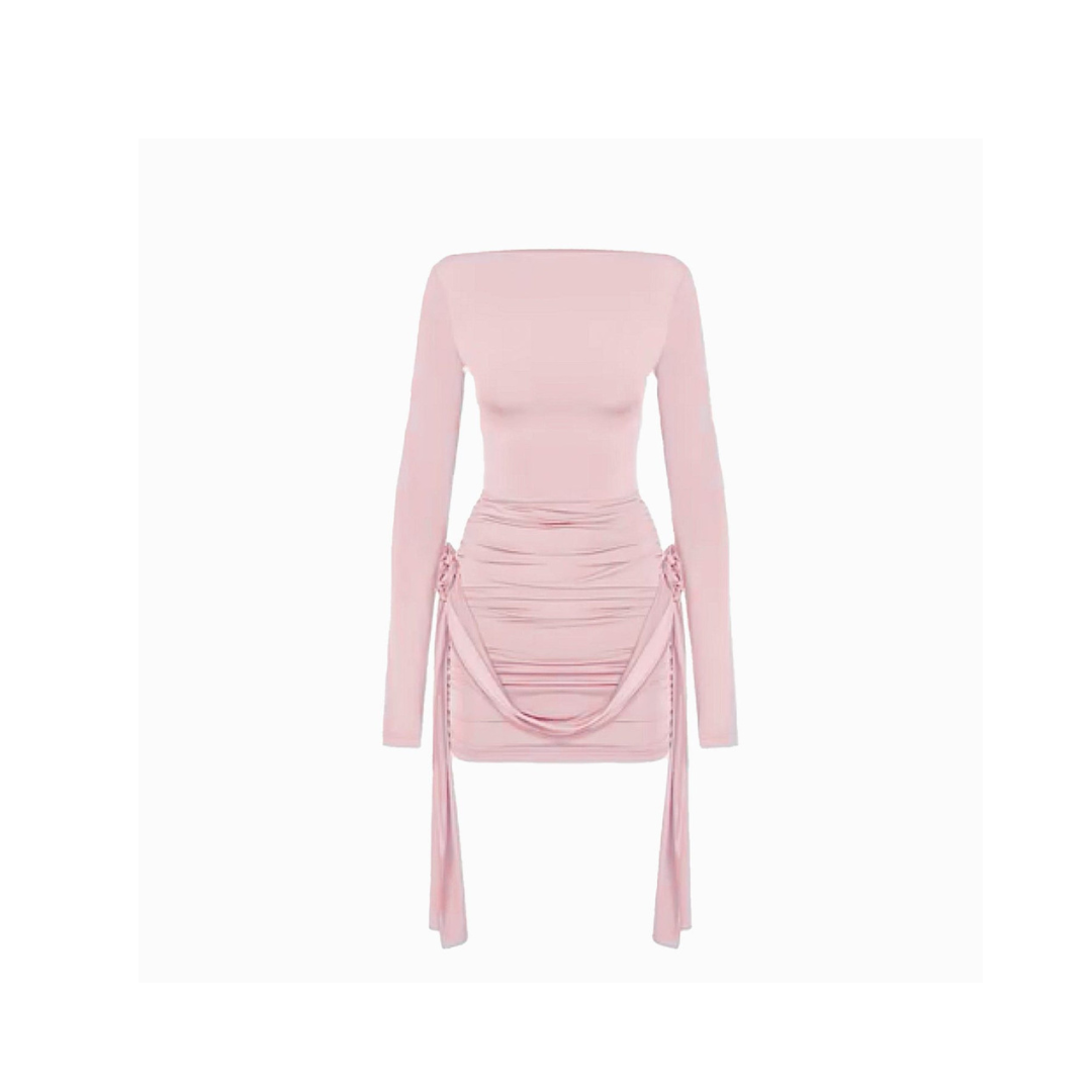 Rosa Figurbetontes Off-Shoulder Kleid Shanice