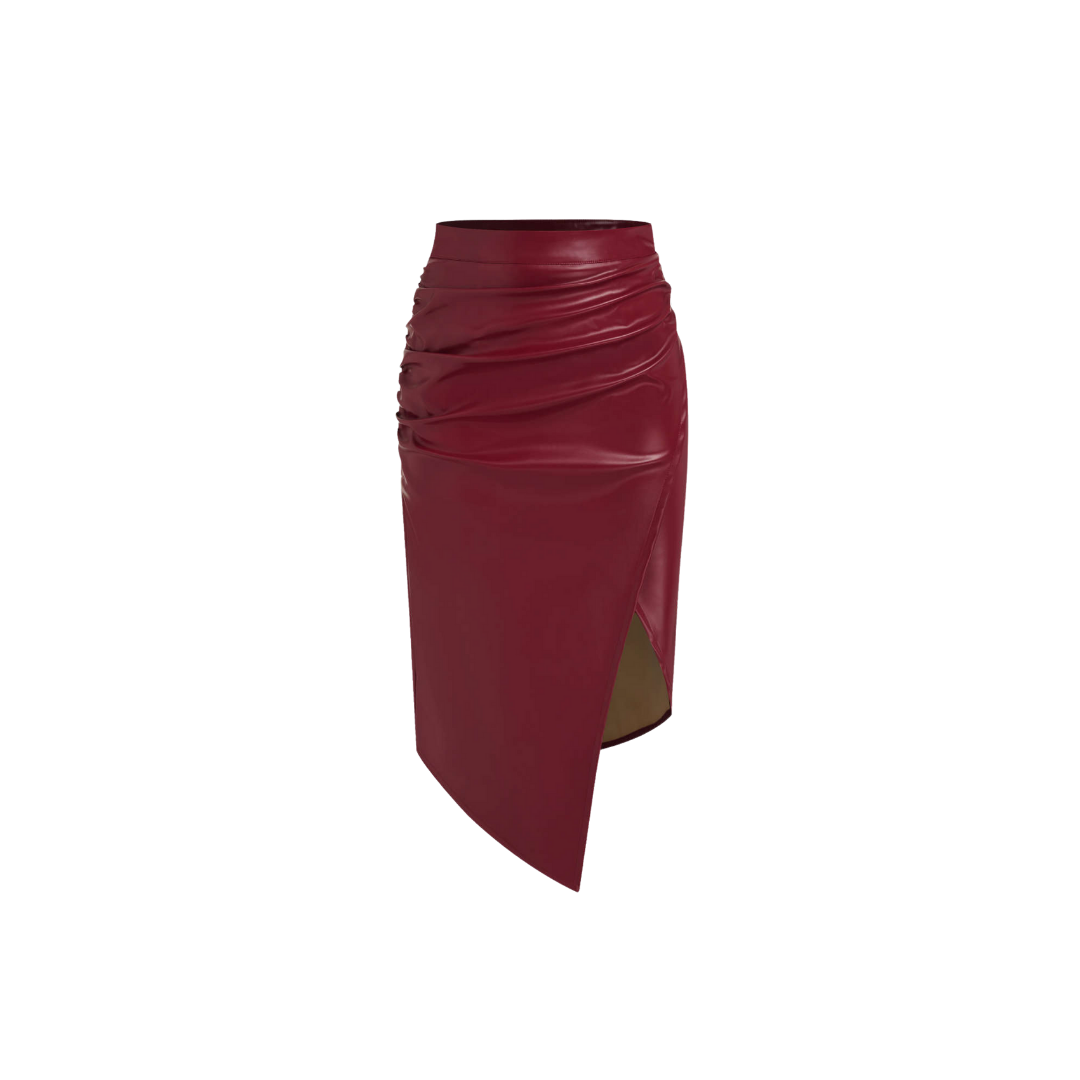 High-Waist Lederrock Noelia – mit Schlitz