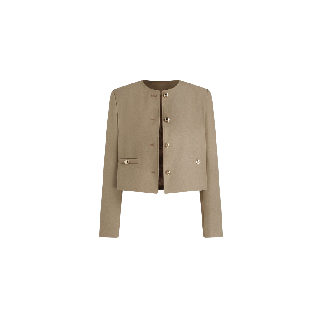 Kurz geschnittene Tweed-Jacke mit Struktur