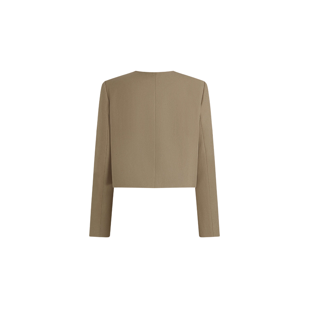Kurz geschnittene Tweed-Jacke mit Struktur