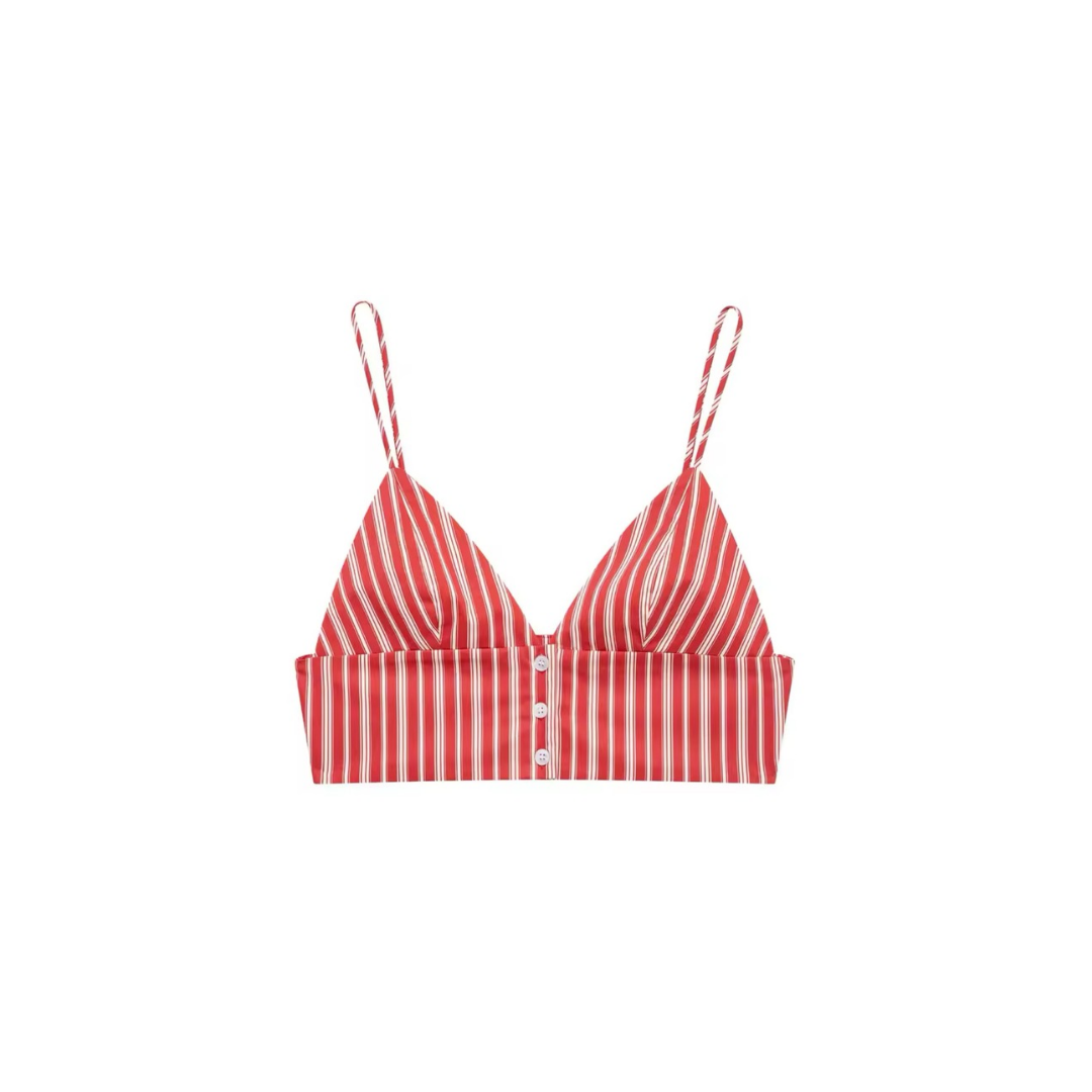 Riviera Stripes – Zweiteiler mit Crop Top & Plissee-Rock im Streifen-Look