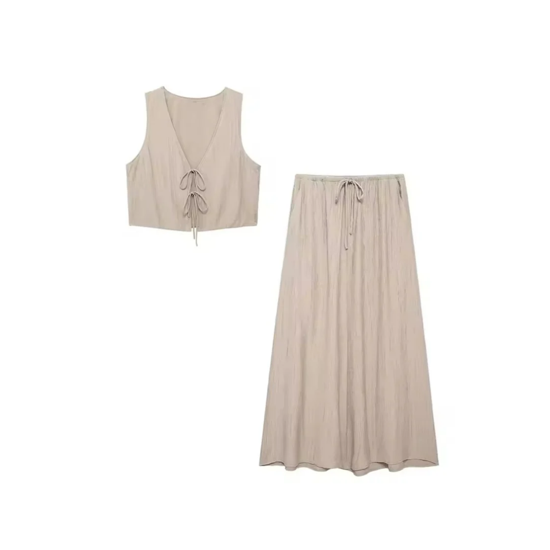 Set Eleni– Zweiteiliges Sommer-Outfit mit Crop-Top & Maxirock