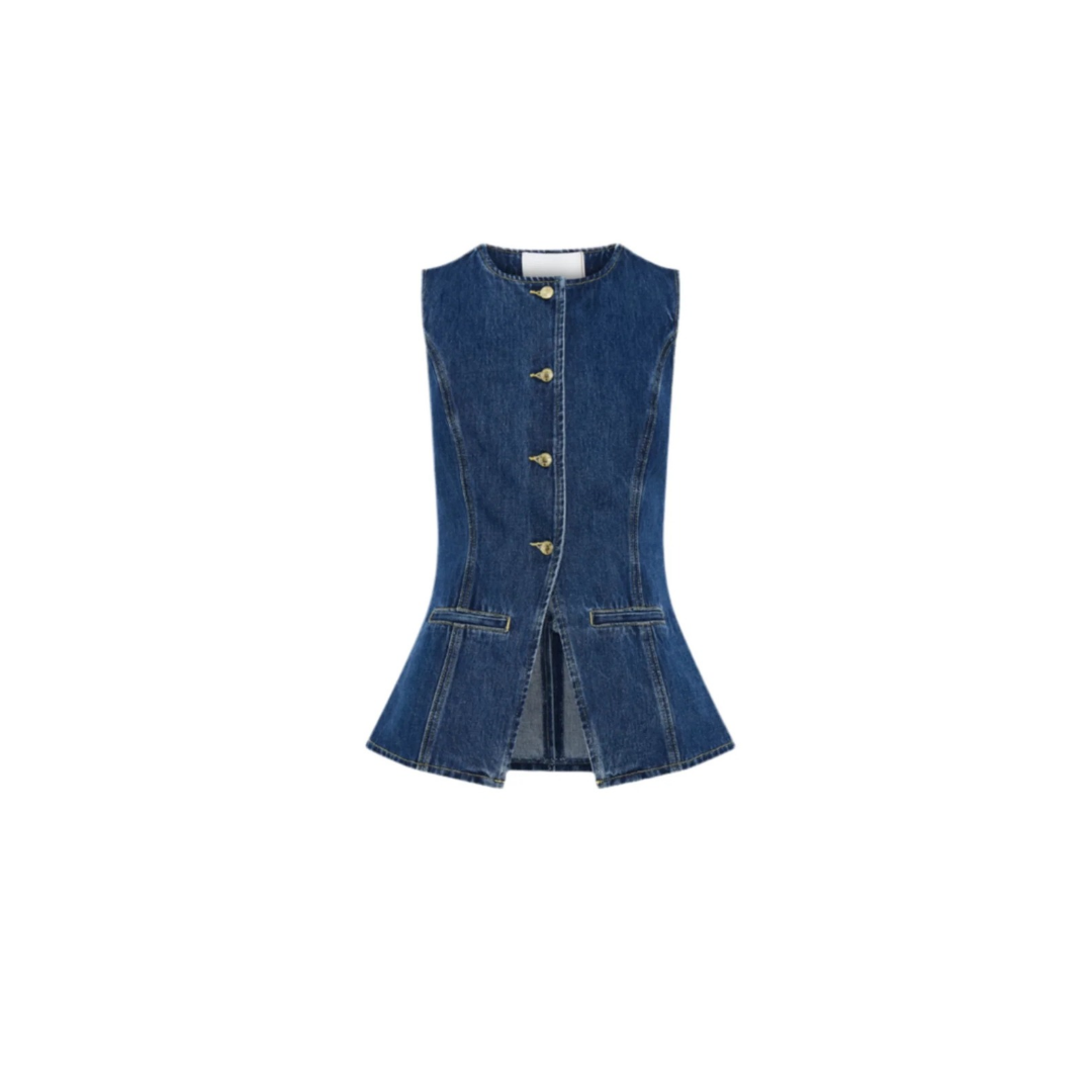 "Côte d’Azur" – Denim-Set mit Weste & High-Waist-Shorts im French Summer Look