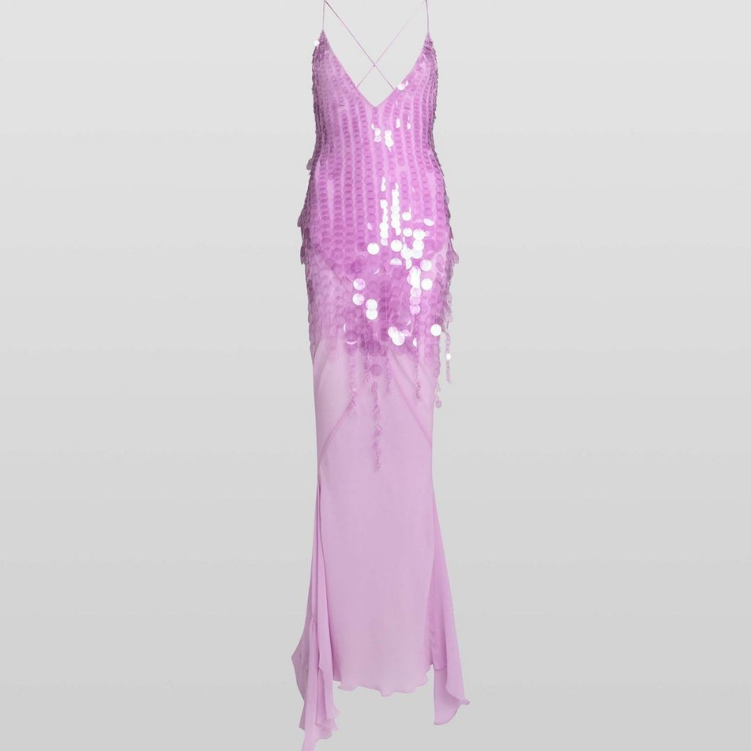 Paillettenkleid Lana mit Chiffon-Mermaid-Schnitt