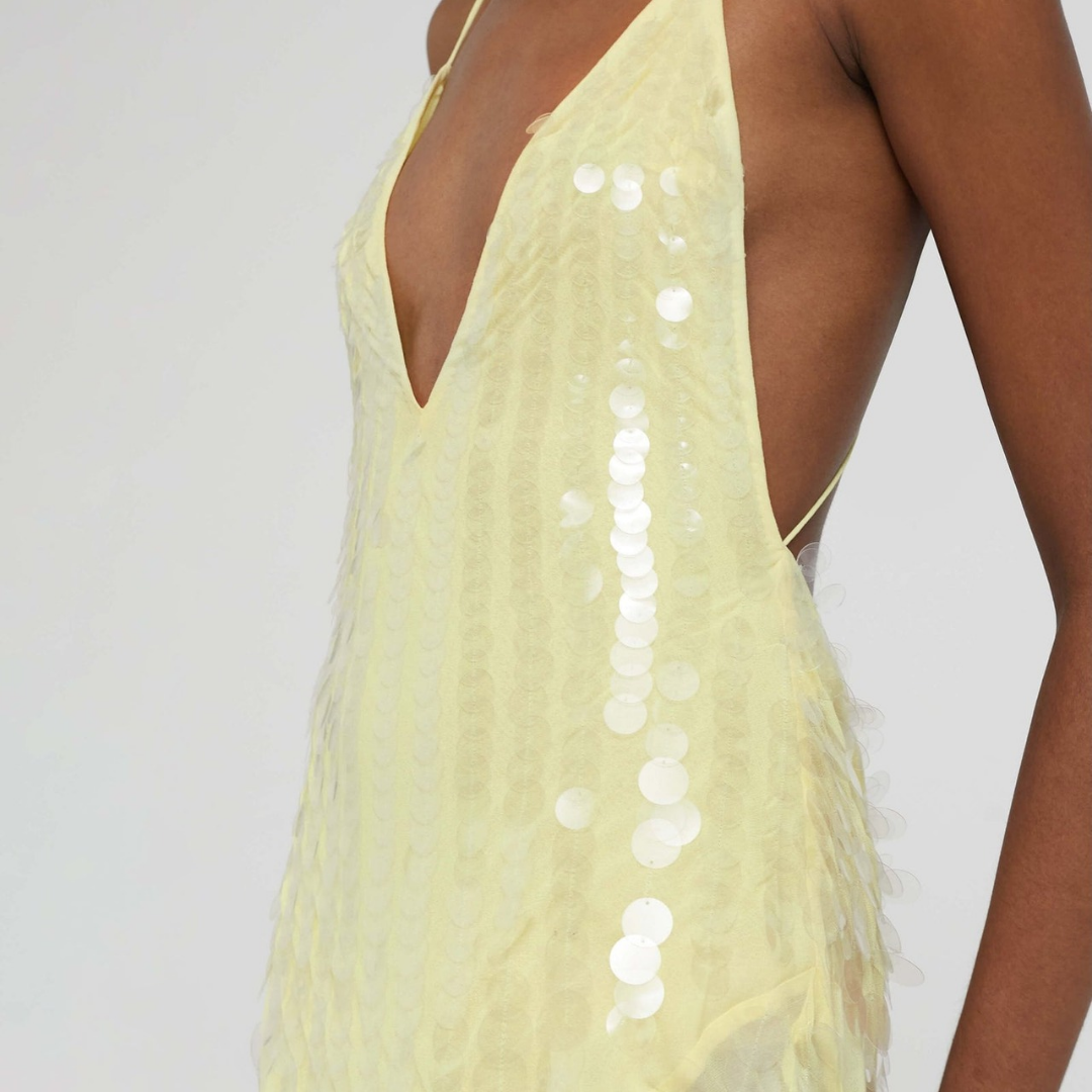 Paillettenkleid Lana mit Chiffon-Mermaid-Schnitt