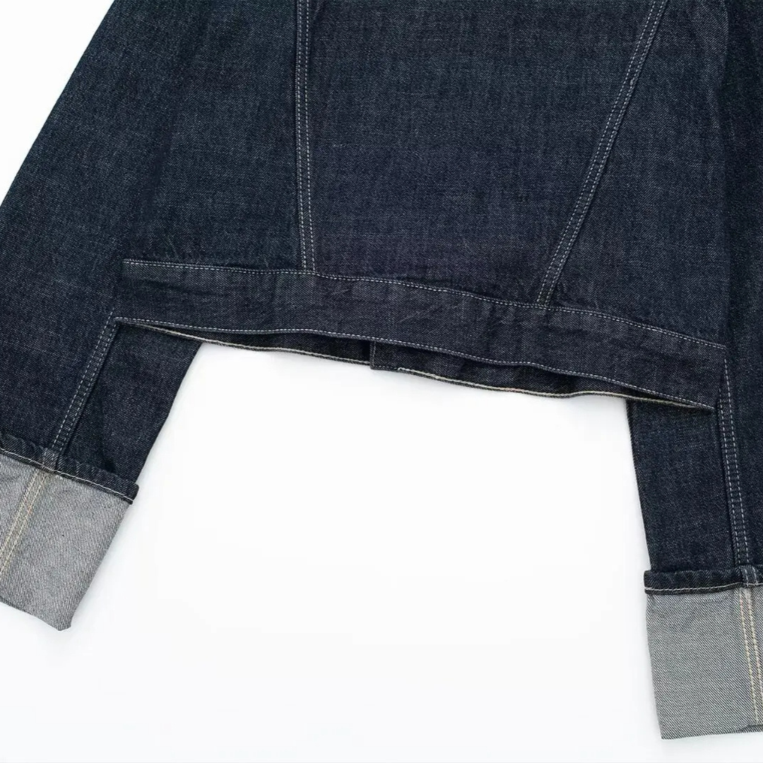 Denim Set „Mila“ – Cropped Jeansjacke & High-Waist Hose in Dunkelblau