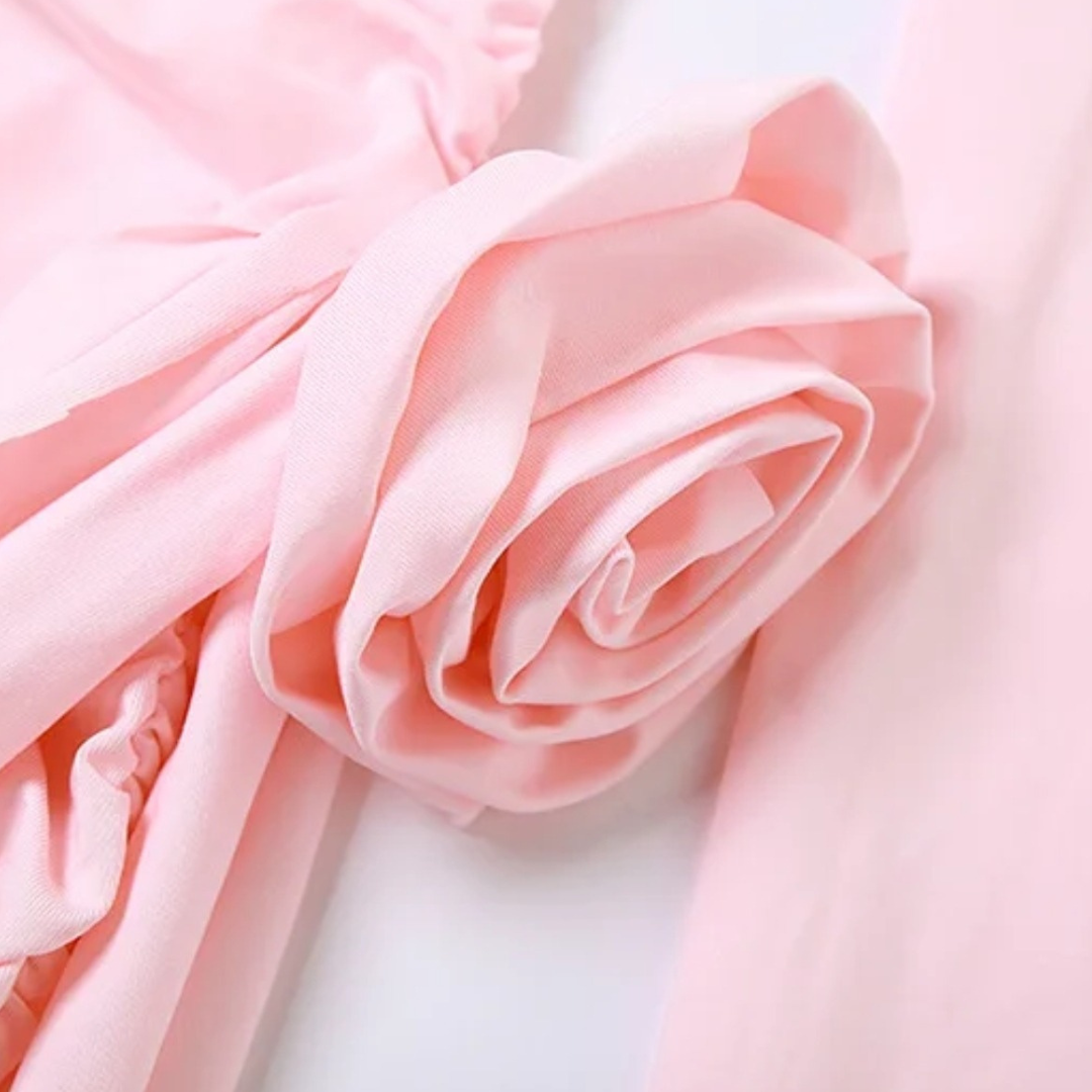 Rosa Figurbetontes Off-Shoulder Kleid Shanice