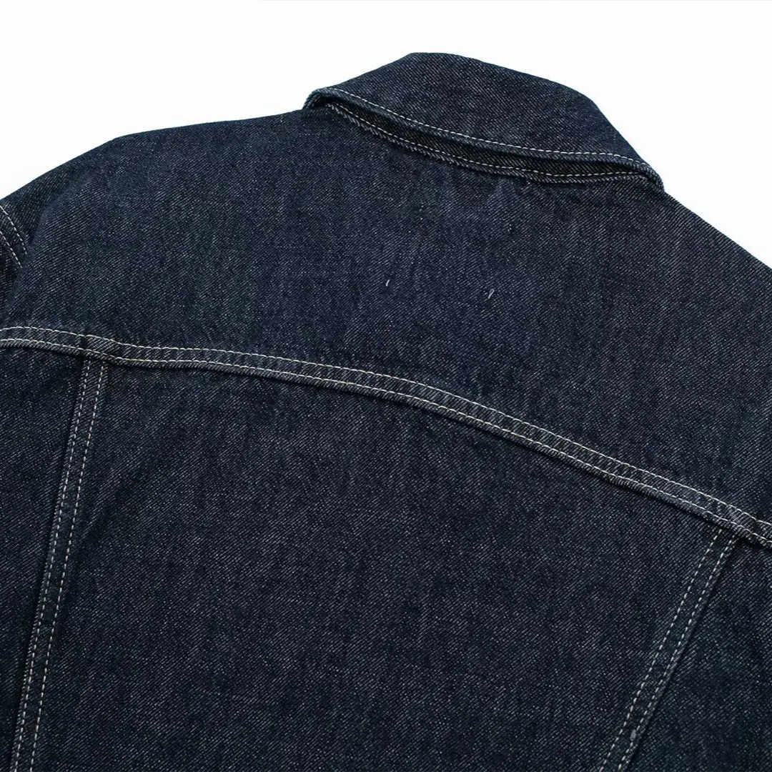 Denim Set „Mila“ – Cropped Jeansjacke & High-Waist Hose in Dunkelblau