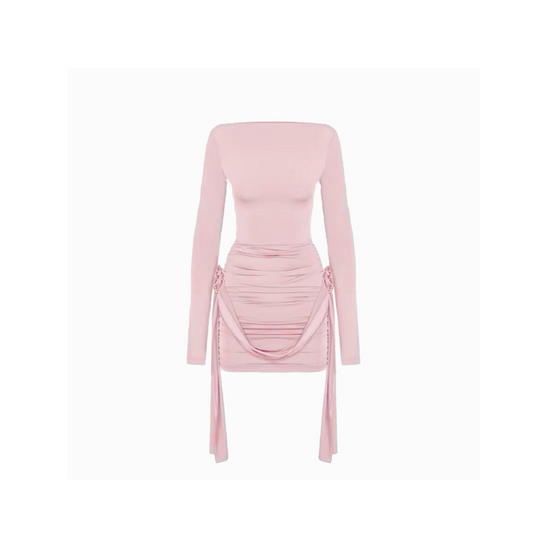 Rosa Figurbetontes Off-Shoulder Kleid Shanice