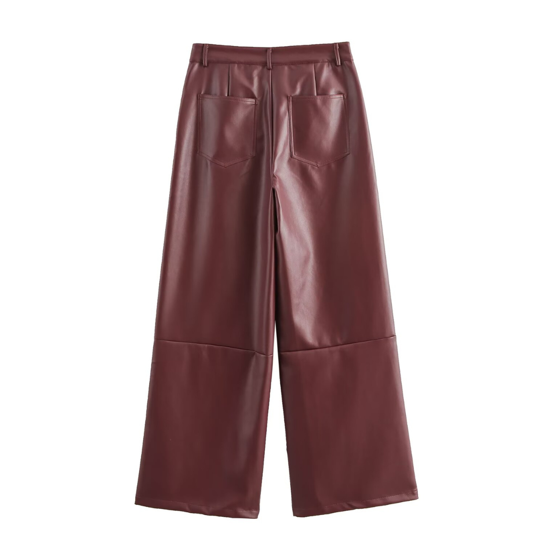 Kunstlederhose Burgundy Red
