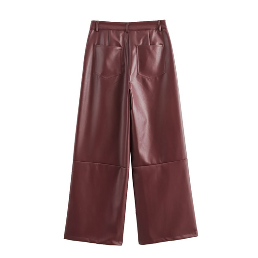 Kunstlederhose Burgundy Red