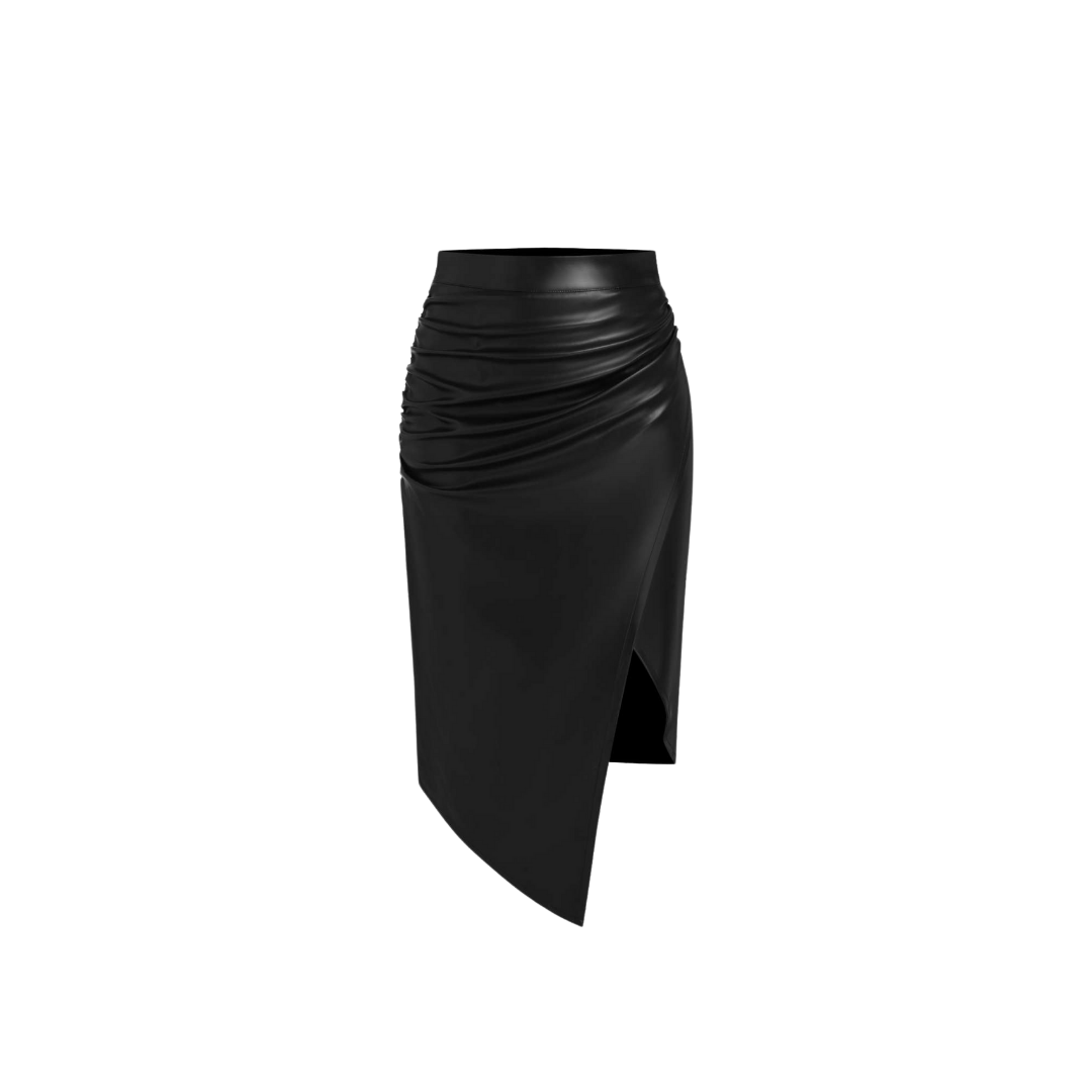 High-Waist Lederrock Noelia –  mit Schlitz