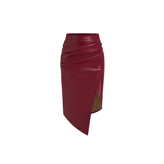 High-Waist Lederrock Noelia –  mit Schlitz