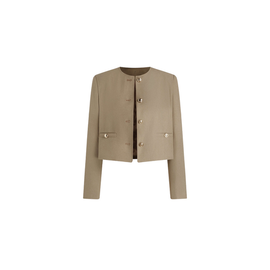 Kurz geschnittene Tweed-Jacke mit Struktur