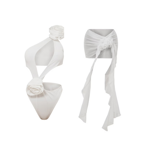 Exklusives Bademodenset Donya – mit floralen Details & Cutouts
