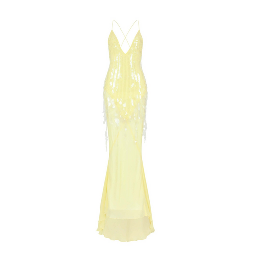 Paillettenkleid Lana mit Chiffon-Mermaid-Schnitt