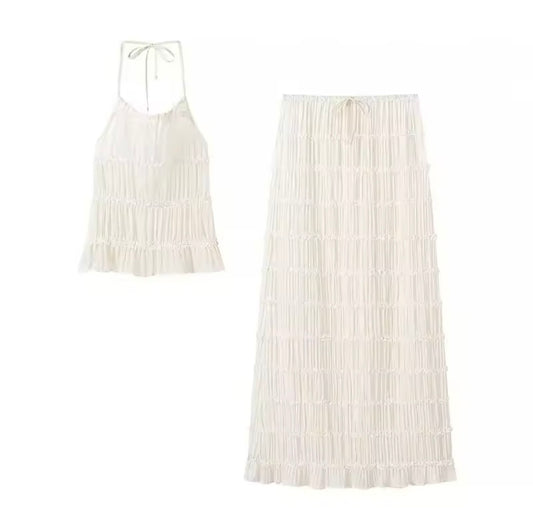 Boho Beach Zweiteiler aus Plissee