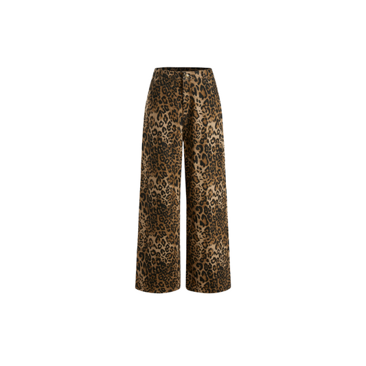 Leopard High-Waist Jeans