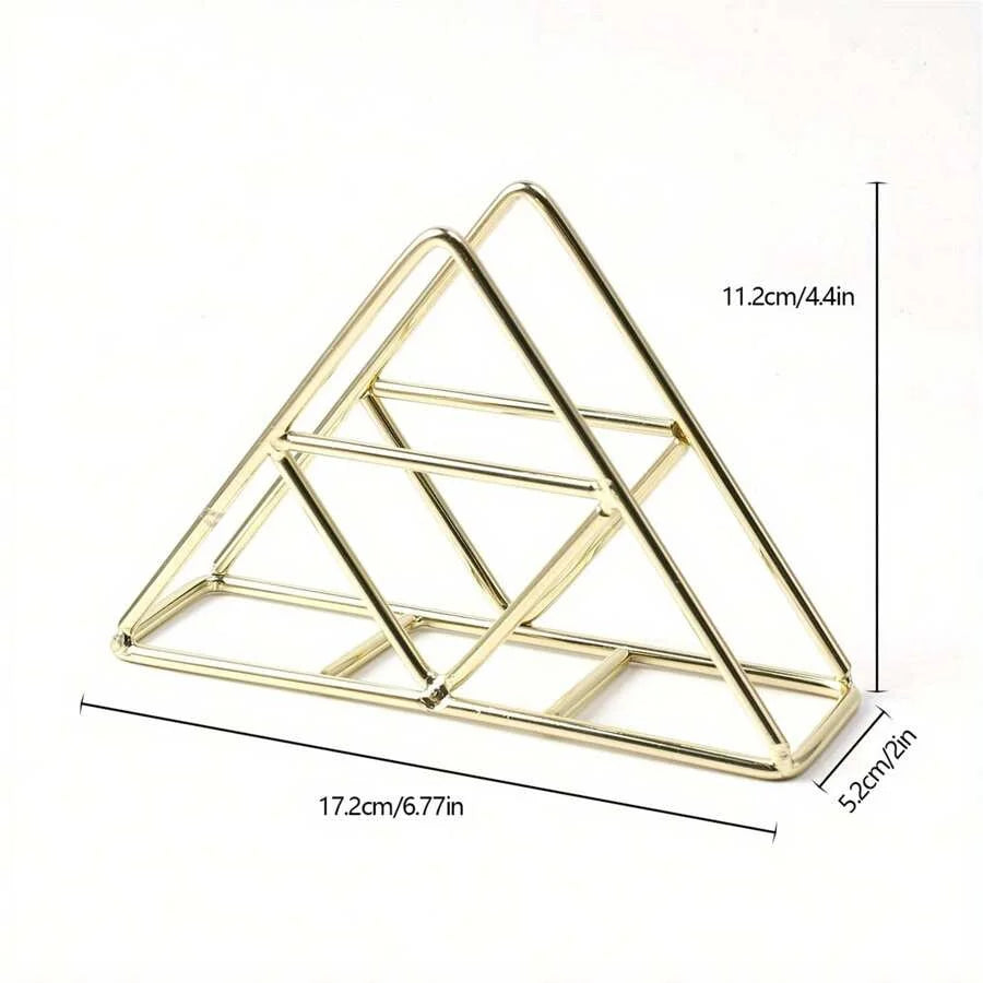 Moderner Serviettenhalter aus Metall für Küche, Bad & Tischdeko in Gold mit Maßen