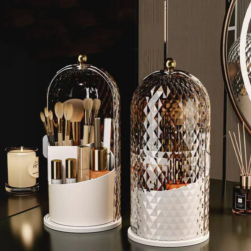 360° rotierender Makeup Brush Holder im Birdcage-Design, staubdicht