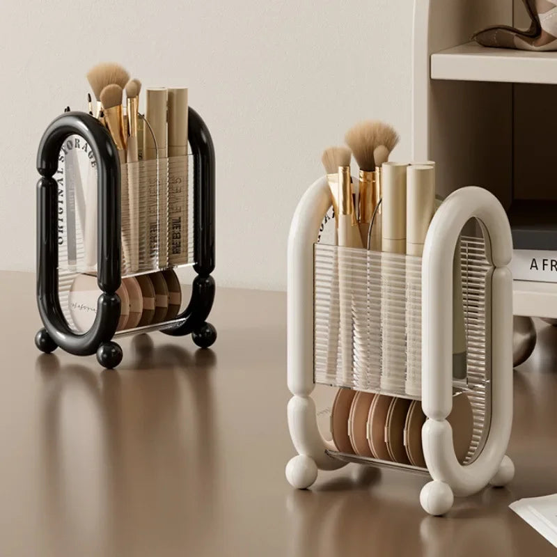 Moderner Make-up Pinsel Organizer in Schwarz & Weiß, stilvolle Kosmetikaufbewahrung