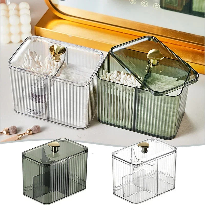 Transparente Acryl Wattestäbchen Aufbewahrungsbox mit Deckel – Kosmetik Organizer für Badezimmer