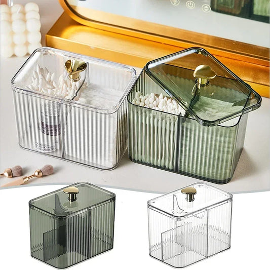 Transparente Acryl Wattestäbchen Aufbewahrungsbox mit Deckel – Kosmetik Organizer für Badezimmer