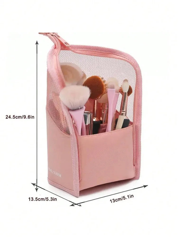 Tragbare Make-up Pinsel Tasche mit Reißverschluss für Reisen, kosmetische Pinsel-Aufbewahrung