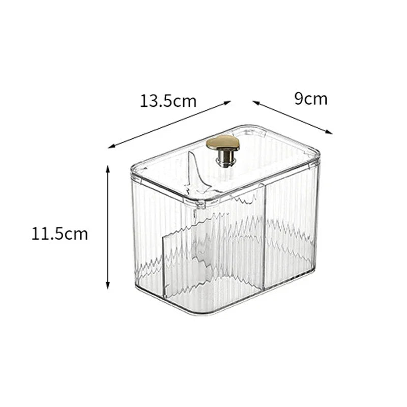 Transparente Acryl Wattestäbchen Aufbewahrungsbox mit Deckel – Kosmetik Organizer für Badezimmer